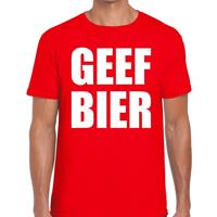 Bellatio Decorations Geef Bier heren T-shirt rood -