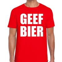 Bellatio Geef Bier heren shirt Rood