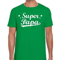 Bellatio Decorations Super papa cadeau t-shirt groen voor heren