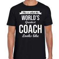 Bellatio Decorations Worlds greatest beste coach cadeau t-shirt zwart voor heren