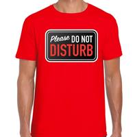 Bellatio Decorations Please do not disturb fun tekst t-shirt rood voor heren