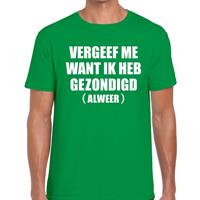 Bellatio Decorations Vergeef me tekst t-shirt groen dames -