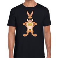 Bellatio Decorations Paas t-shirt stoere paashaas zwart voor heren