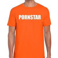 Bellatio Decorations Pornstar tekst t-shirt oranje dames -