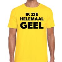 Bellatio Ik zie helemaal geel tekst t-shirt Geel