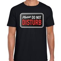 Bellatio Decorations Please do not disturb fun tekst t-shirt zwart voor heren