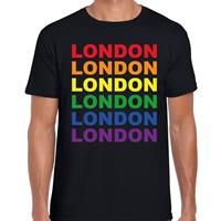 Bellatio Decorations Regenboog London gay pride zwart t-shirt voor dames