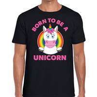 Bellatio Born to be a unicorn pride t-shirt - Zwart