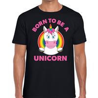 Bellatio Decorations Born to be a unicorn gay pride t-shirt zwart heren -