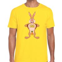 Bellatio Decorations Paas t-shirt verliefde paashaas geel voor heren