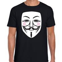 Bellatio Decorations V for Vendetta masker t-shirt zwart voor heren