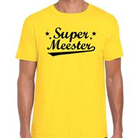 Bellatio Decorations Super meester cadeau t-shirt geel heren -