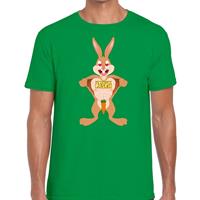 Bellatio Decorations Paas t-shirt verliefde paashaas groen voor heren
