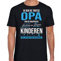 Bellatio Decorations Trotse opa / kinderen cadeau t-shirt zwart voor heren