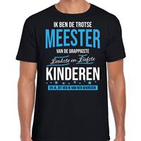 Bellatio Decorations Trotse meester cadeau t-shirt zwart voor heren