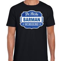Bellatio Cadeau t-shirt voor de beste barman voor heren - Zwart