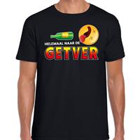 Bellatio Funny emoticon t-shirt helemaal naar de getver Zwart