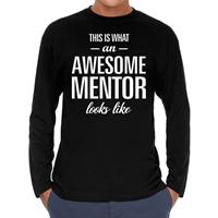 Bellatio Decorations Awesome mentor / leermeester cadeau t-shirt long sleeves heren -