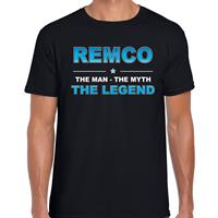 Bellatio Decorations Naam cadeau t-shirt Remco - the legend zwart voor heren
