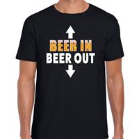 Bellatio Decorations Beer in beer out drank fun t-shirt zwart voor dames
