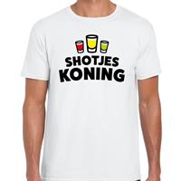 Bellatio Decorations Shotjes Koning drank fun t-shirt wit voor heren