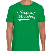 Bellatio Decorations Super meester cadeau t-shirt groen heren -