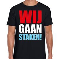 Bellatio Decorations Wij gaan staken protest t-shirt zwart voor dames