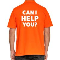 Bellatio Decorations Can i help you beurs/evenementen polo shirt oranje voor heren