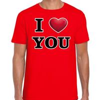 Bellatio Decorations I love you valentijn t-shirt rood voor heren