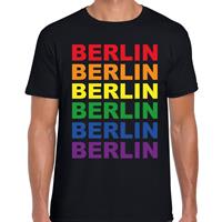 Bellatio Decorations Regenboog Berlin gay pride zwart t-shirt voor dames