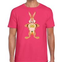 Bellatio Decorations Paas t-shirt verliefde paashaas roze voor heren