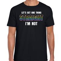 Bellatio lets get one thing straight I am not - regenboog / LHBT/ gay t-shirt Zwart