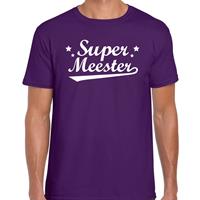 Bellatio Decorations Super meester cadeau t-shirt paars heren -