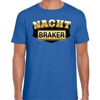 Bellatio Decorations Nachtbraker fun/tekst t-shirt blauw voor dames