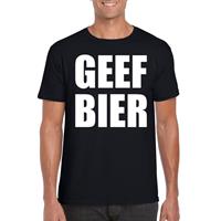 Bellatio Decorations Geef Bier heren T-shirt zwart -
