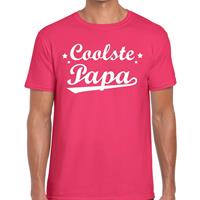 Bellatio Decorations Coolste papa cadeau t-shirt roze voor heren