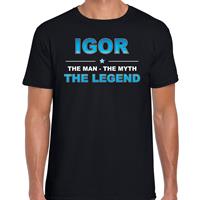 Bellatio Decorations Naam cadeau t-shirt Igor - the legend zwart voor heren