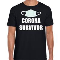 Bellatio Decorations Corona survivor t-shirt zwart voor dames