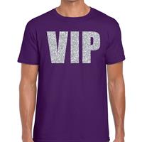 Bellatio Decorations VIP zilver glitter tekst t-shirt paars heren -