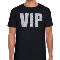 Bellatio Decorations VIP zilver glitter tekst t-shirt zwart heren -