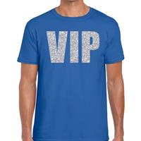 Bellatio Decorations VIP zilver glitter tekst t-shirt blauw heren -