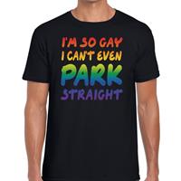 Bellatio Decorations I am so gay cant even park straight gay pride shirt zwart heren -