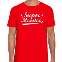 Bellatio Decorations Super meester cadeau t-shirt rood heren -