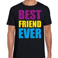 Bellatio Best friend ever / Beste vriend ooit fun t-shirt met gekleurde letters - Zwart