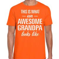Bellatio Awesome Grandpa - geweldige opa cadeau vaderdag t-shirt Oranje
