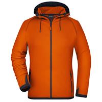 James & Nicholson Oranje dames fleece jasje met capuchon