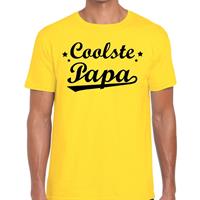 Bellatio Decorations Coolste papa cadeau t-shirt geel voor heren
