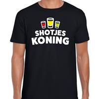 Bellatio Decorations Shotjes Koning drank fun t-shirt zwart voor heren