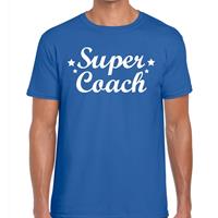 Bellatio Decorations Super Coach cadeau t-shirt blauw voor heren