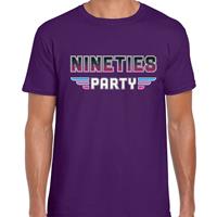 Bellatio Decorations Nineties party / feest t-shirt paars voor heren